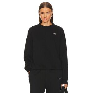 ALO Yoga Jet Black Crewneck Sweatshirt